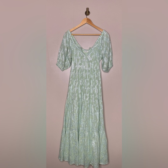 roller rabbit green dress Fern Floral Georgina Dress main image 0